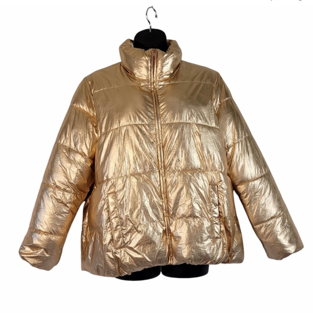 Gold Puffer Jacket | Old Navy